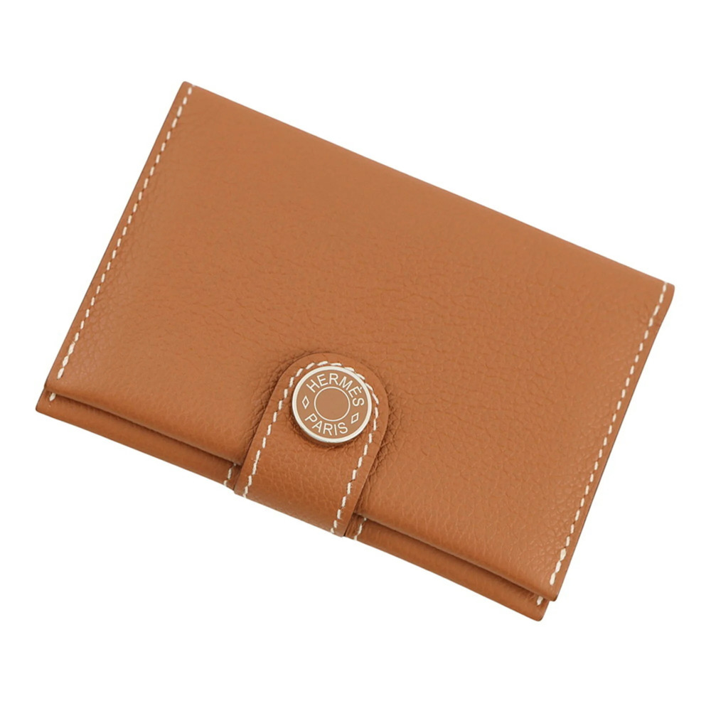 Hermes business card holder/card case RMS Gold Evercolor K stamp HERMES holde...